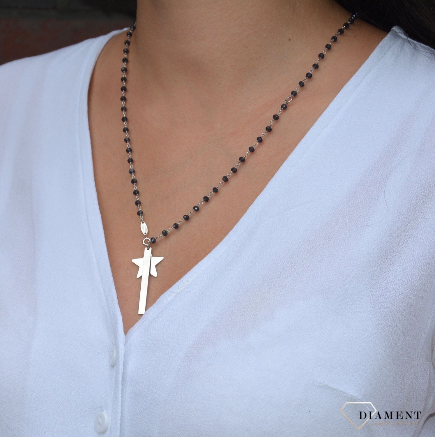 Naszyjnik srebrny gwiazdka+patyczek Dallacqua ✓Srebrne Naszyjniki Damskie w Sklepie z Biżuterią zegarki-diament.pl✓Piękne i Eleganckie Naszyjniki dla Kobiet.jpg